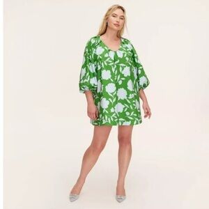 NWOT Floral Green Mini Dress